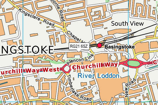 RG21 6SZ map - OS VectorMap District (Ordnance Survey)