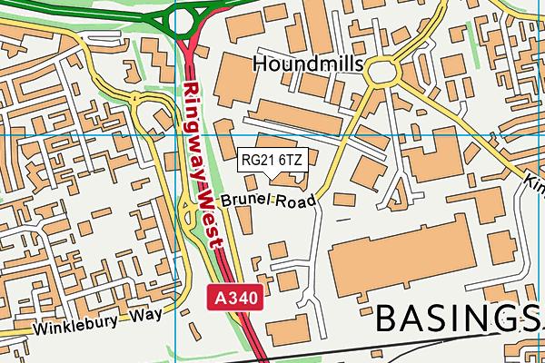 RG21 6TZ map - OS VectorMap District (Ordnance Survey)