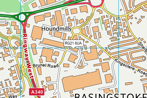 RG21 6UA map - OS VectorMap District (Ordnance Survey)