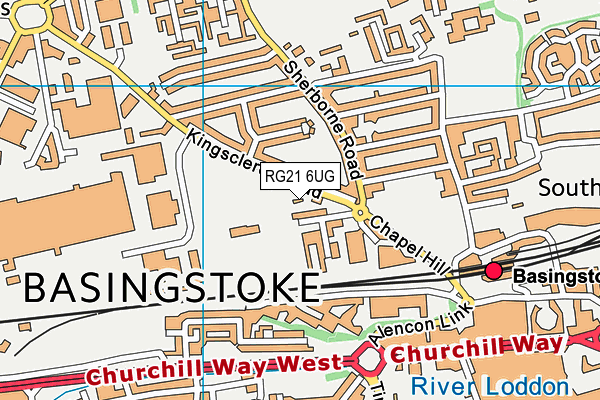 RG21 6UG map - OS VectorMap District (Ordnance Survey)