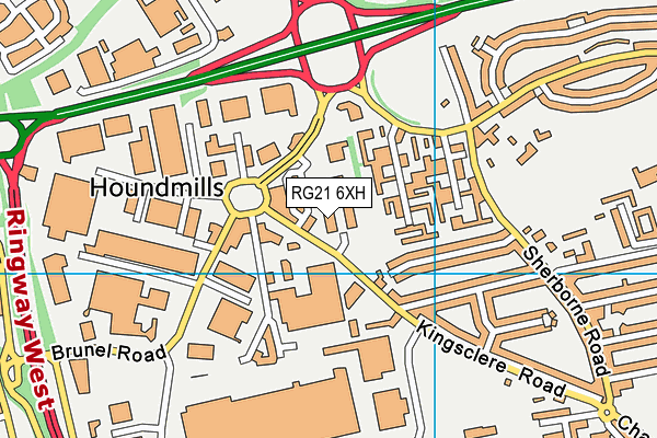 RG21 6XH map - OS VectorMap District (Ordnance Survey)