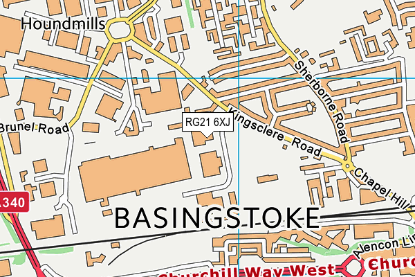 RG21 6XJ map - OS VectorMap District (Ordnance Survey)