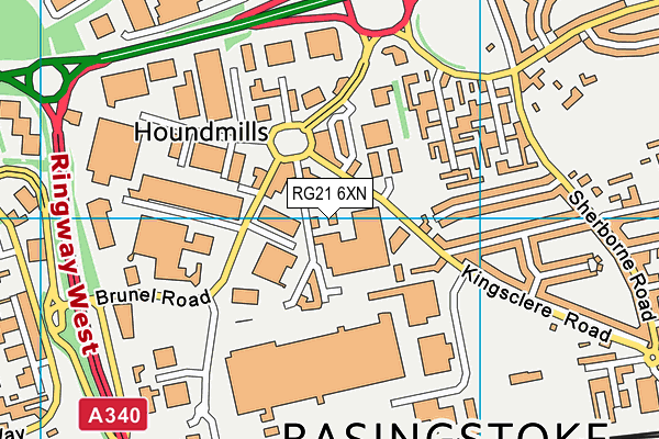 RG21 6XN map - OS VectorMap District (Ordnance Survey)