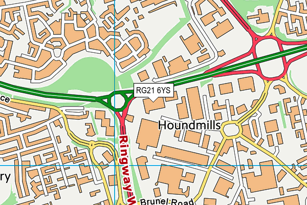 RG21 6YS map - OS VectorMap District (Ordnance Survey)