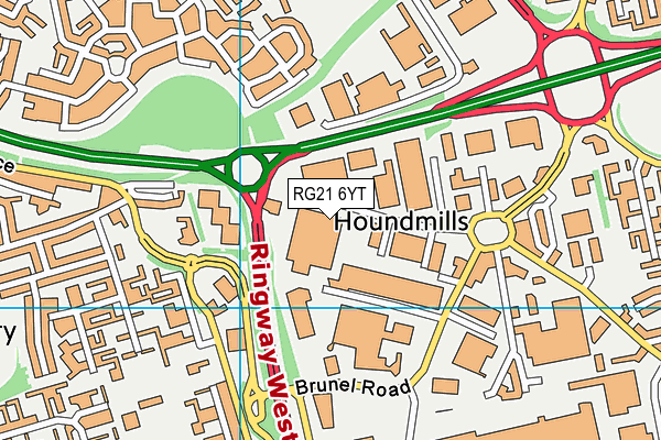 RG21 6YT map - OS VectorMap District (Ordnance Survey)