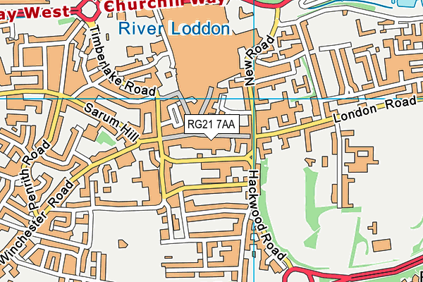 RG21 7AA map - OS VectorMap District (Ordnance Survey)