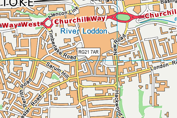 RG21 7AR map - OS VectorMap District (Ordnance Survey)