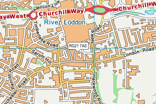 RG21 7AS map - OS VectorMap District (Ordnance Survey)