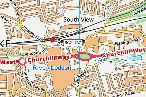 RG21 7AZ map - OS VectorMap District (Ordnance Survey)