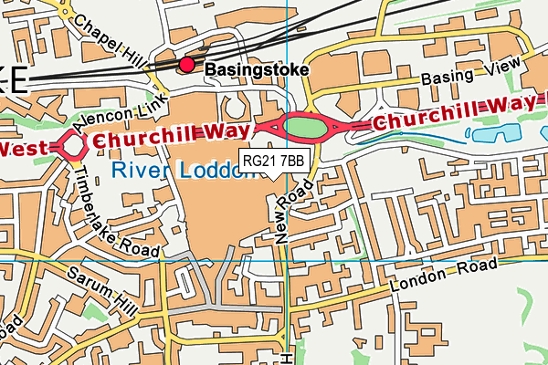 RG21 7BB map - OS VectorMap District (Ordnance Survey)