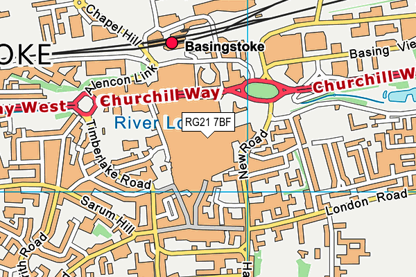 RG21 7BF map - OS VectorMap District (Ordnance Survey)