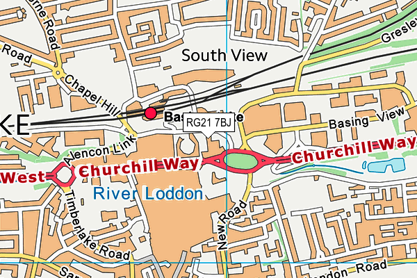 RG21 7BJ map - OS VectorMap District (Ordnance Survey)