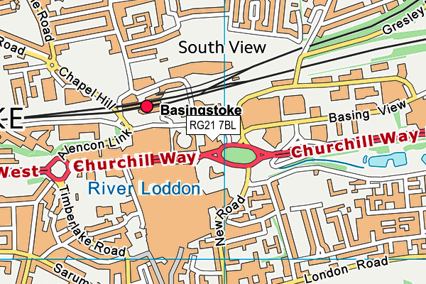 RG21 7BL map - OS VectorMap District (Ordnance Survey)