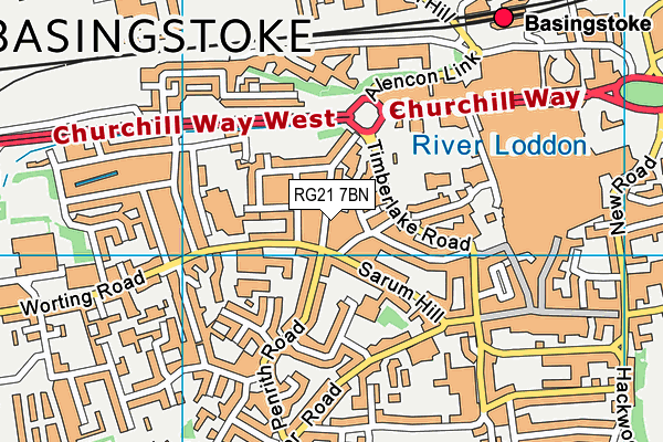 RG21 7BN map - OS VectorMap District (Ordnance Survey)