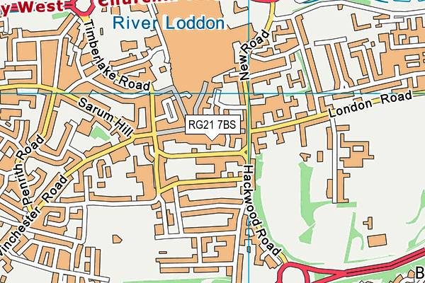 RG21 7BS map - OS VectorMap District (Ordnance Survey)