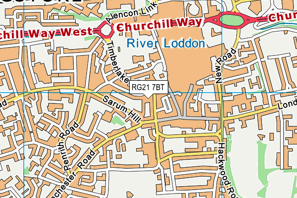 RG21 7BT map - OS VectorMap District (Ordnance Survey)