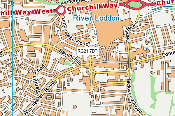 RG21 7DT map - OS VectorMap District (Ordnance Survey)