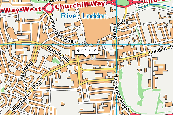 RG21 7DY map - OS VectorMap District (Ordnance Survey)