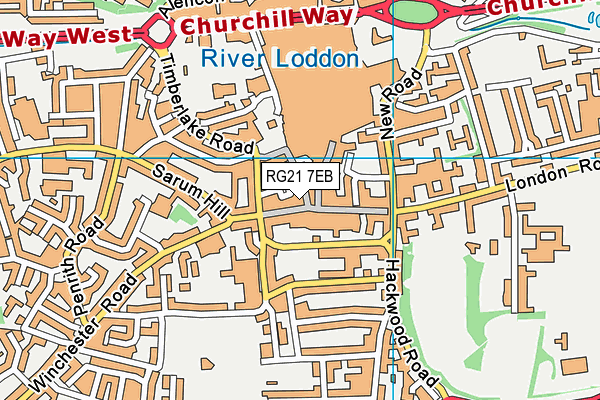 RG21 7EB map - OS VectorMap District (Ordnance Survey)