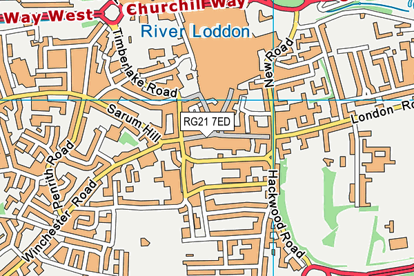 RG21 7ED map - OS VectorMap District (Ordnance Survey)