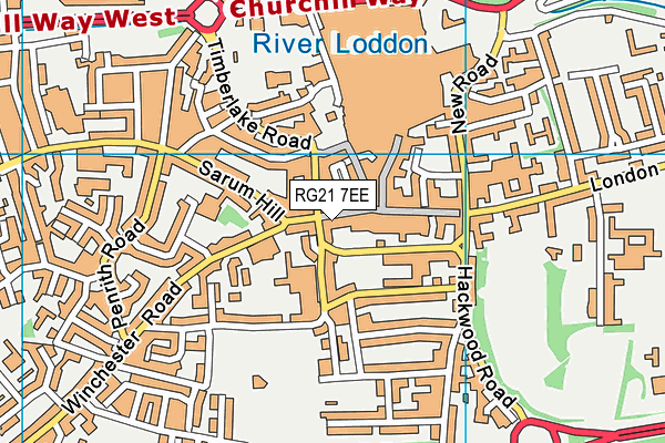 RG21 7EE map - OS VectorMap District (Ordnance Survey)