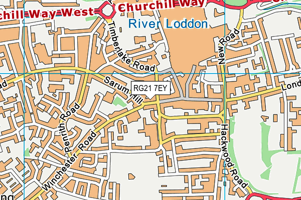 RG21 7EY map - OS VectorMap District (Ordnance Survey)