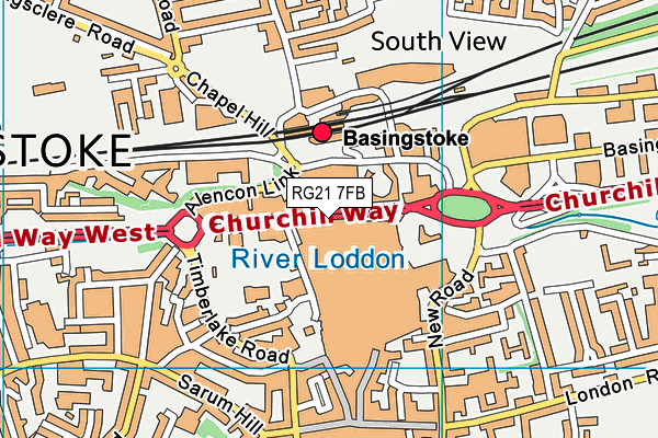 RG21 7FB map - OS VectorMap District (Ordnance Survey)