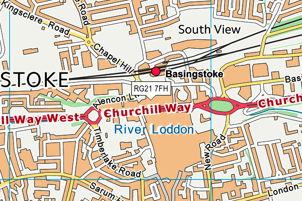 RG21 7FH map - OS VectorMap District (Ordnance Survey)