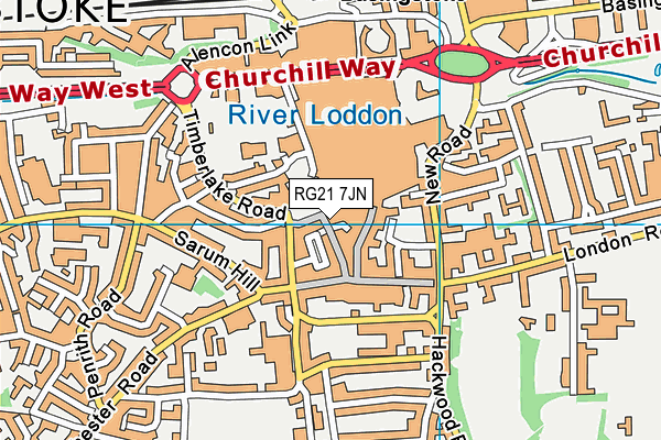 RG21 7JN map - OS VectorMap District (Ordnance Survey)