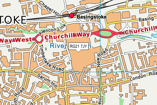 RG21 7JY map - OS VectorMap District (Ordnance Survey)