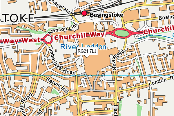 RG21 7LJ map - OS VectorMap District (Ordnance Survey)