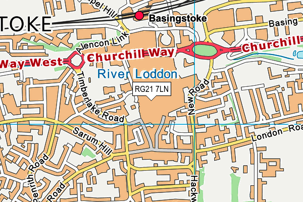RG21 7LN map - OS VectorMap District (Ordnance Survey)
