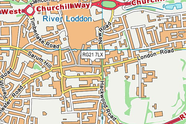 RG21 7LX map - OS VectorMap District (Ordnance Survey)