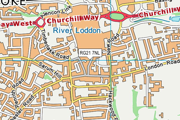 RG21 7NL map - OS VectorMap District (Ordnance Survey)