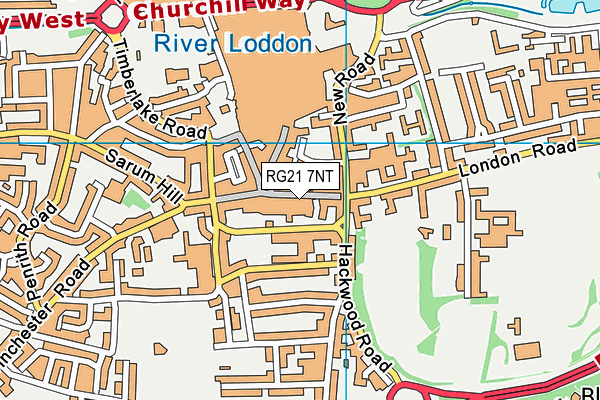 RG21 7NT map - OS VectorMap District (Ordnance Survey)