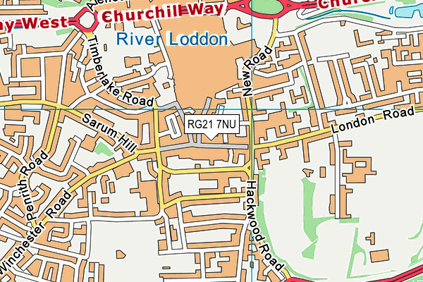 RG21 7NU map - OS VectorMap District (Ordnance Survey)