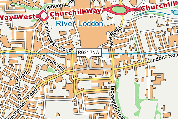 RG21 7NW map - OS VectorMap District (Ordnance Survey)