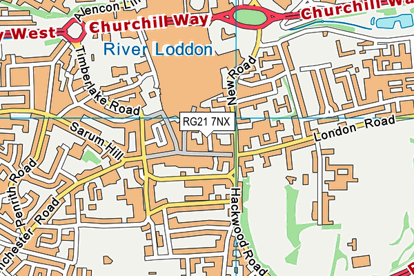 RG21 7NX map - OS VectorMap District (Ordnance Survey)