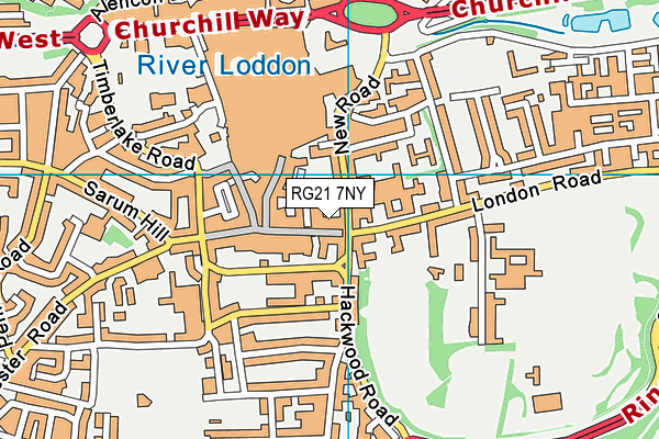 RG21 7NY map - OS VectorMap District (Ordnance Survey)