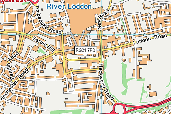 RG21 7PD map - OS VectorMap District (Ordnance Survey)