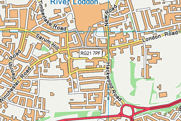 RG21 7PF map - OS VectorMap District (Ordnance Survey)