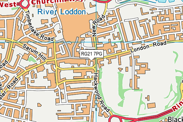 RG21 7PG map - OS VectorMap District (Ordnance Survey)