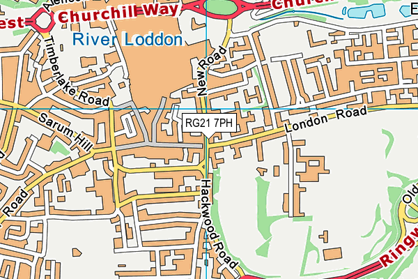 RG21 7PH map - OS VectorMap District (Ordnance Survey)