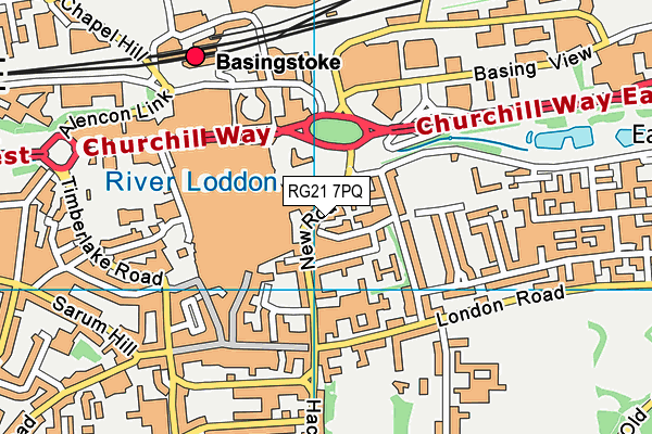 RG21 7PQ map - OS VectorMap District (Ordnance Survey)