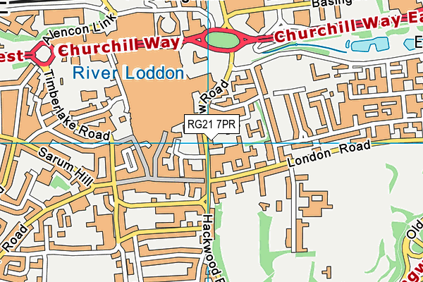 RG21 7PR map - OS VectorMap District (Ordnance Survey)