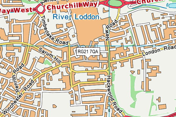 RG21 7QA map - OS VectorMap District (Ordnance Survey)