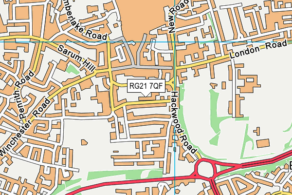 RG21 7QF map - OS VectorMap District (Ordnance Survey)