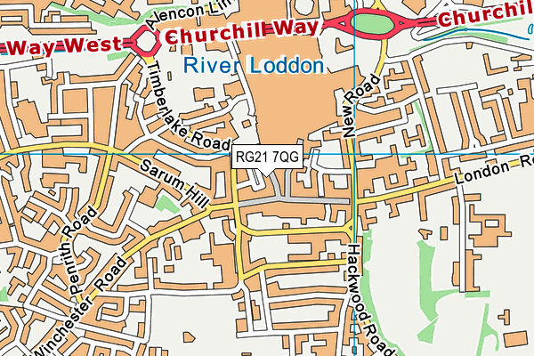 RG21 7QG map - OS VectorMap District (Ordnance Survey)