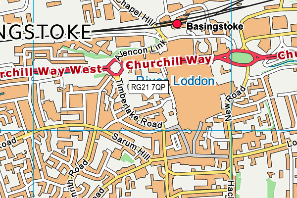 RG21 7QP map - OS VectorMap District (Ordnance Survey)