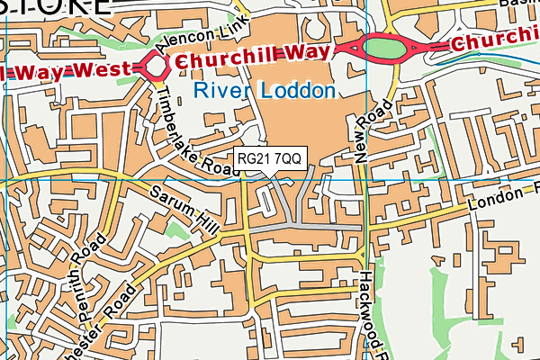 RG21 7QQ map - OS VectorMap District (Ordnance Survey)